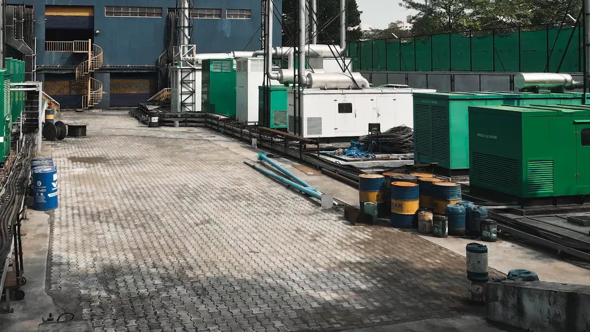 Conjunto gerador diesel com caixa &agrave; prova d'&aacute;gua